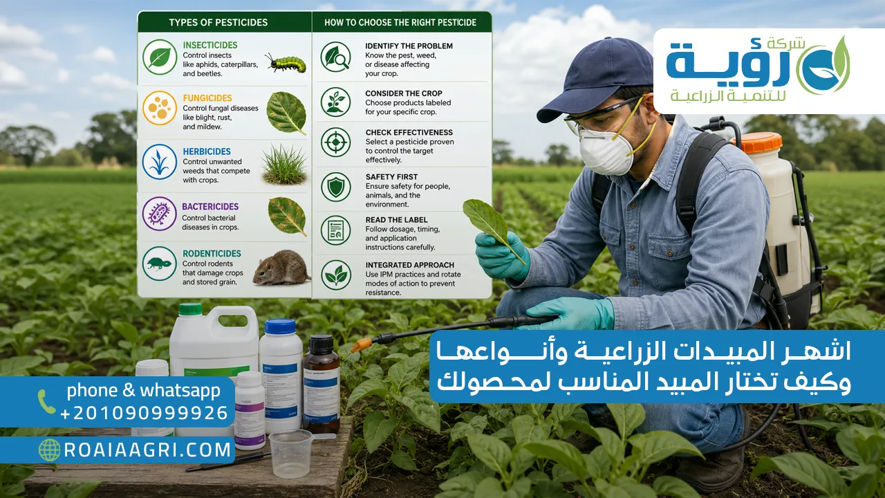اشهر المبيدات الزراعية وأنواعها وكيف تختار المبيد المناسب لمحصولك